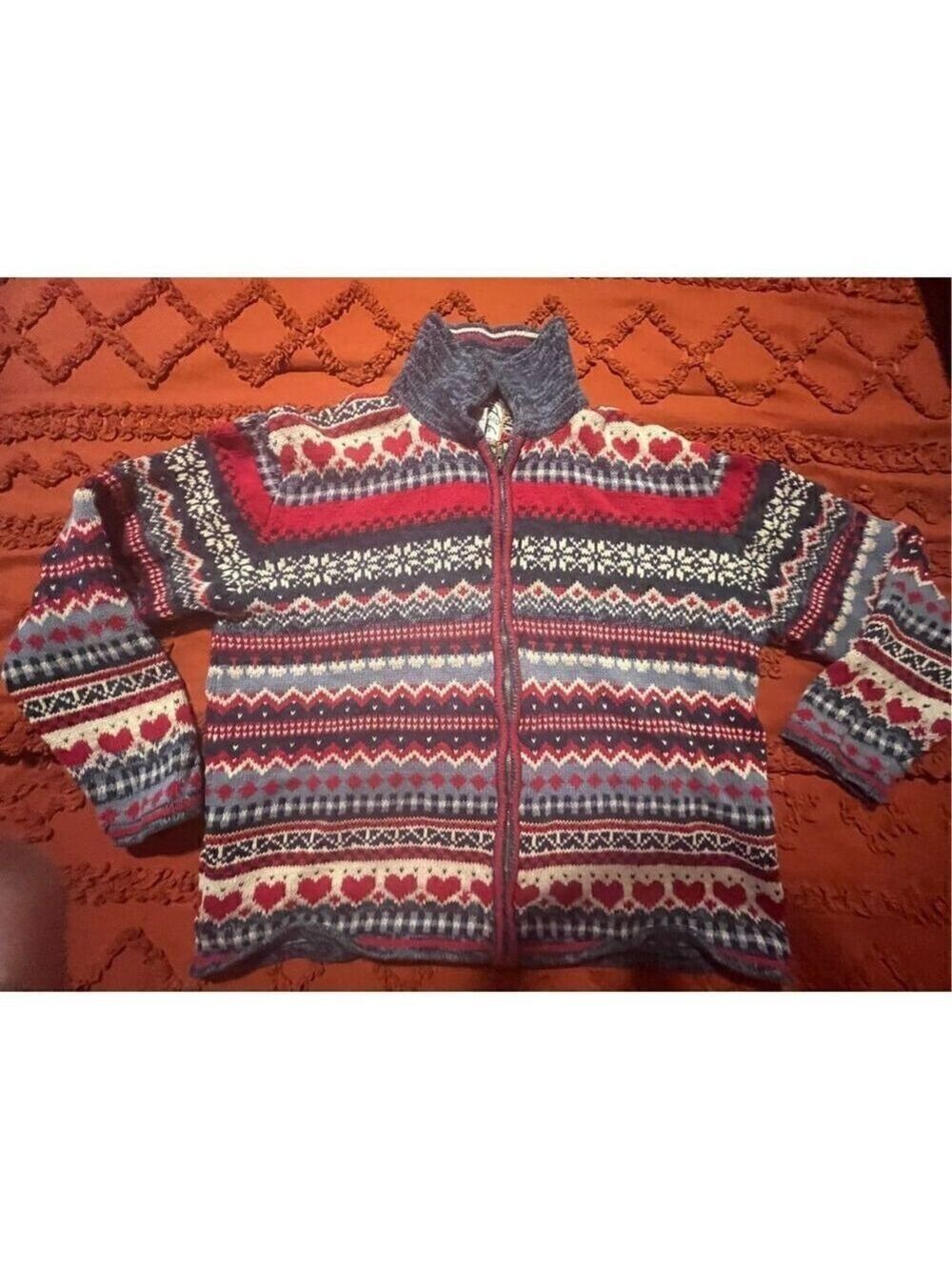 Heirloom  Collectibles sweater. Hearts, squares and diamonds. Size medium. - Picture 7 of 16